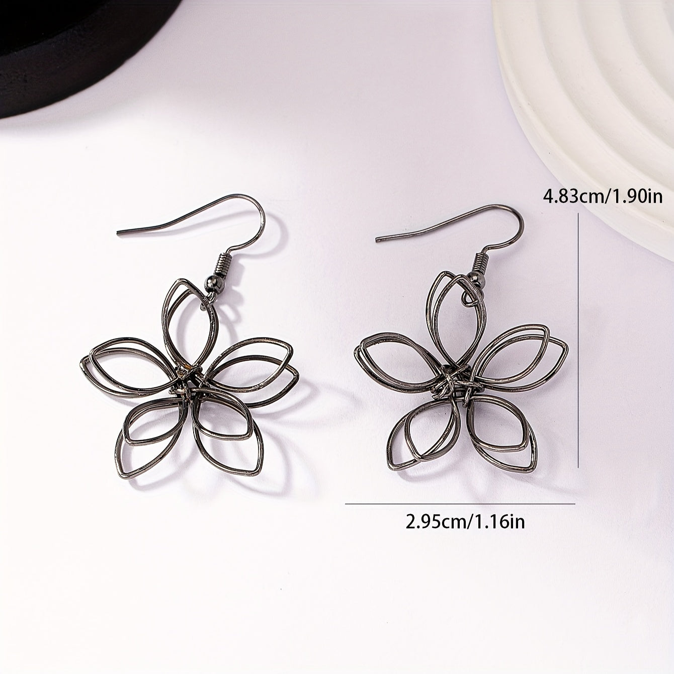 Floral earrings, alloy earrings, elegant style jewelry, fashionable women's gifts