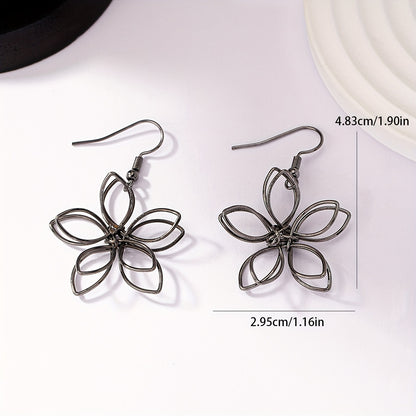 Floral earrings, alloy earrings, elegant style jewelry, fashionable women's gifts