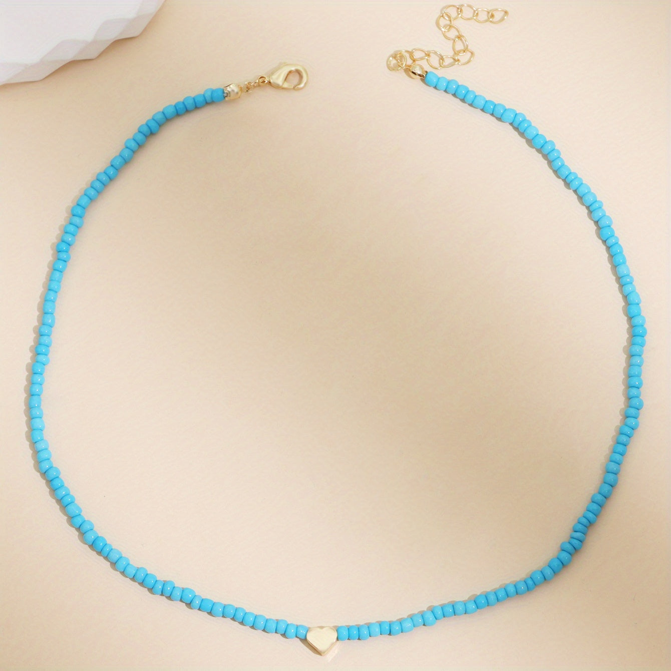 Bohemian Heart Decorative Ladies Bead Rice Bead Necklace, Summer Fashion Jewelry