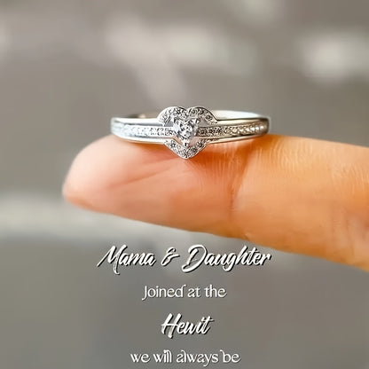 [Wedding Elegance] Ladies' Elegant Heart-Shaped Zirconia Engagement Ring - Luxurious Two-Tone Design, Perfect for Bridal Proposals, Weddings, Anniversaries - April Birthstone, Copper, No Box Required